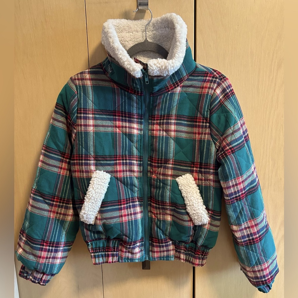 Umgee Plaid Lightweight Quilted Puffer Jacket - NWT